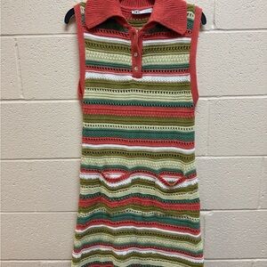 Zara Multicolor Striped Crochet Style Dress